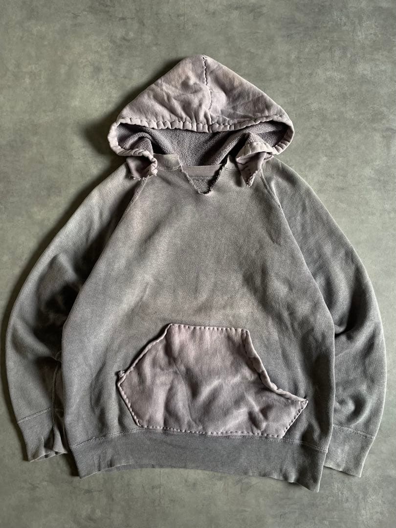 し*も様 60s 後付けパーカー リメイク スウェット フェード