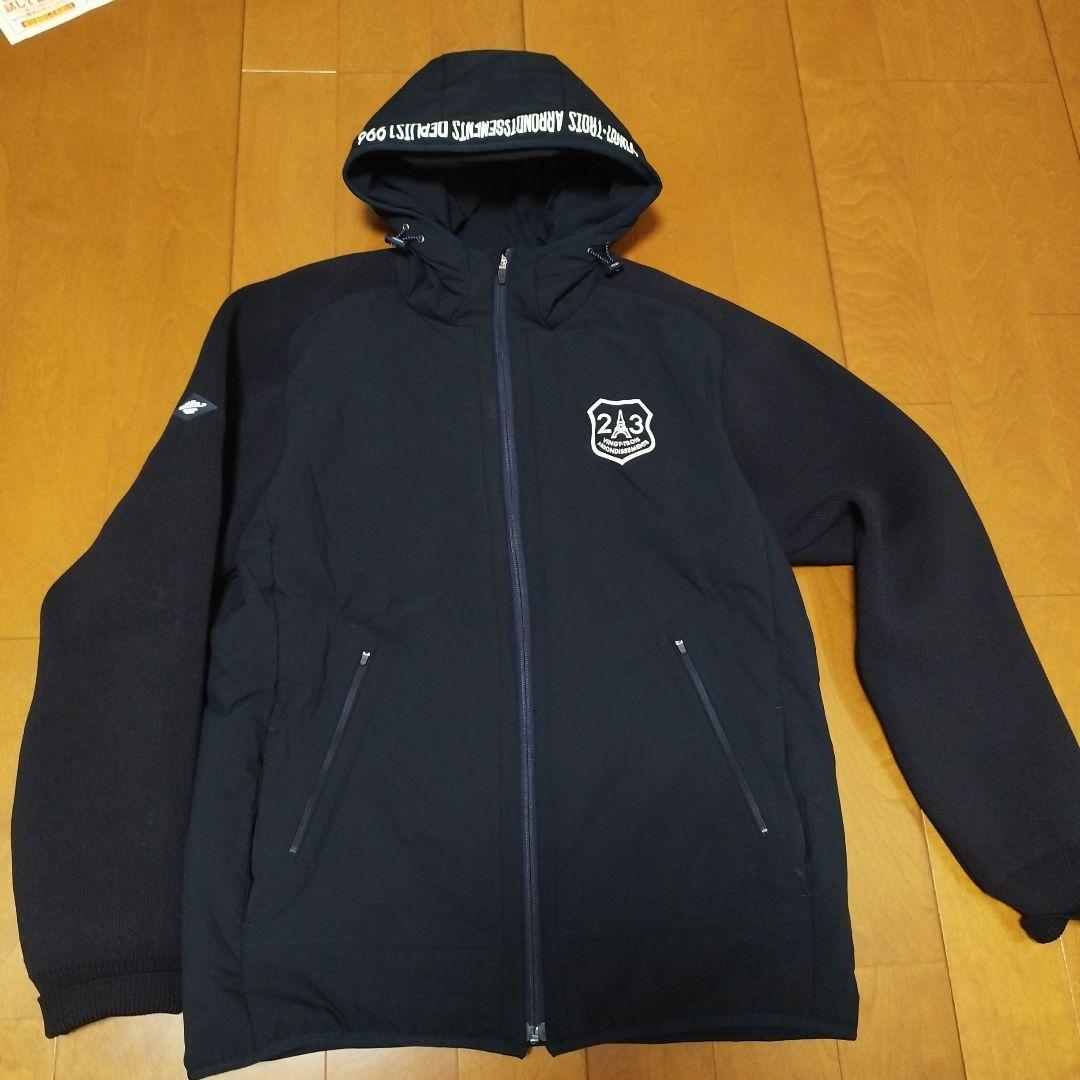 23区 GOLFウェア LLサイズ 撥水ニットコンビブルゾン メンズ ネイビー