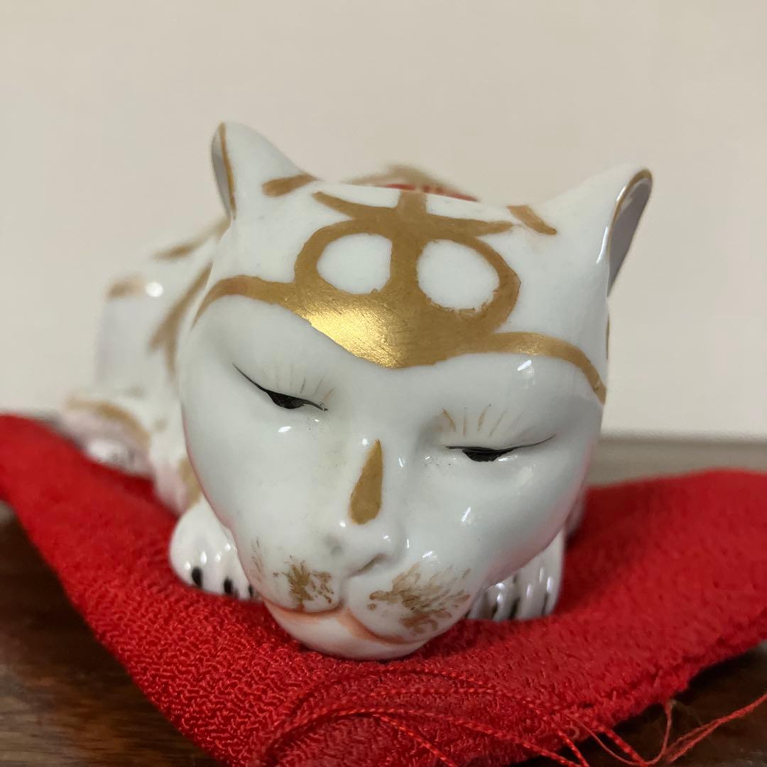 ☆眠り猫　明治後期　九谷焼☆