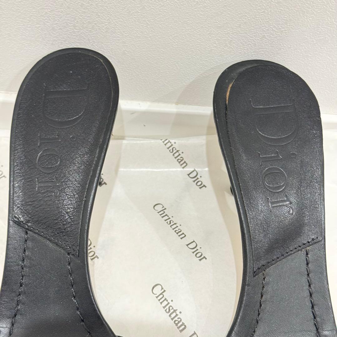 Dior ブラック ミュールサンダル 38.5 25cm