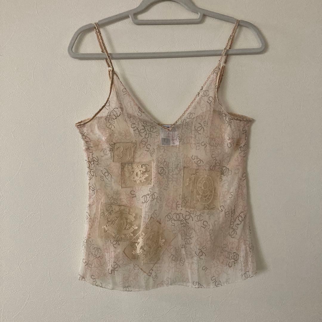 シャネル　CHANEL キャミソール　シアー　シルク　40