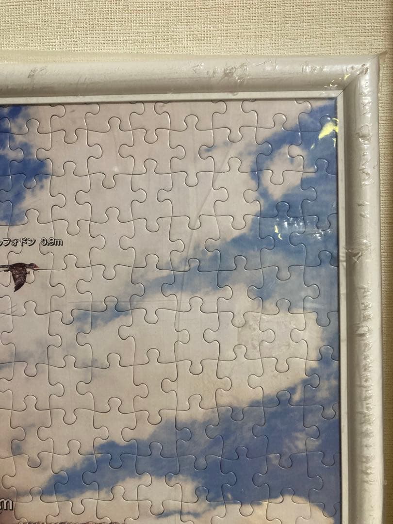 千P①恐竜ジグソーパズル　プテラノドン他17体　アルミ額50×74㎝完成品極美品