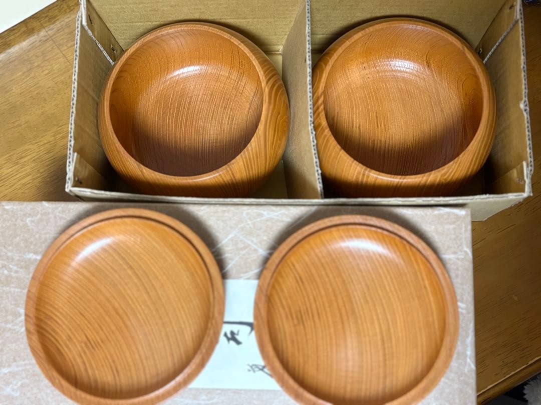 本蛤碁石 月印 34号 那智黒 ケヤキ特大碁笥 碁石 囲碁 美品 欅