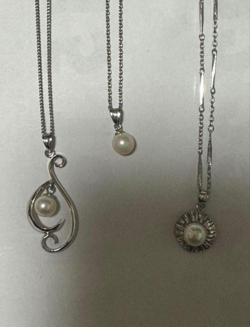 断捨離　シルバーと真珠のネックレス　指輪