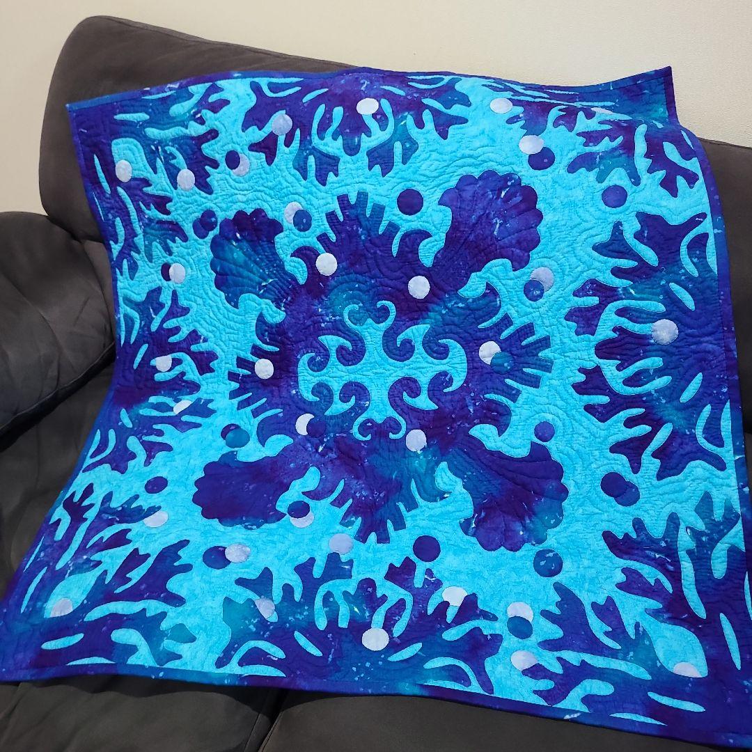 ハワイアンキルトタペストリー　海のキルト