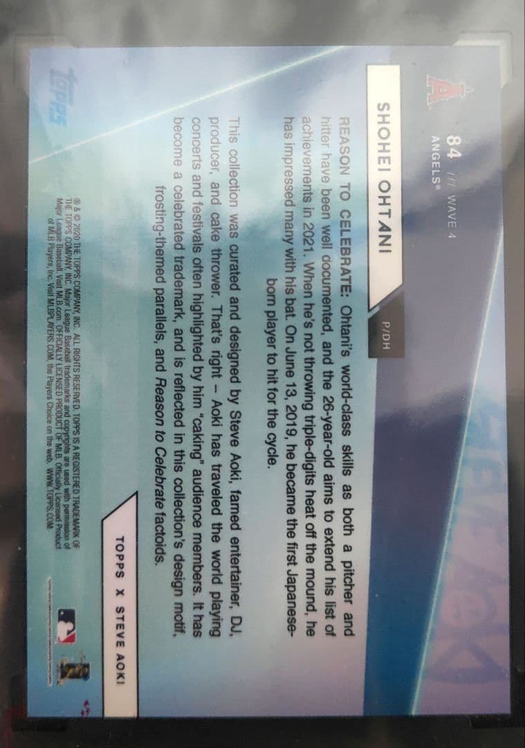 2020topps × steve aoki #84 shohei ohtani