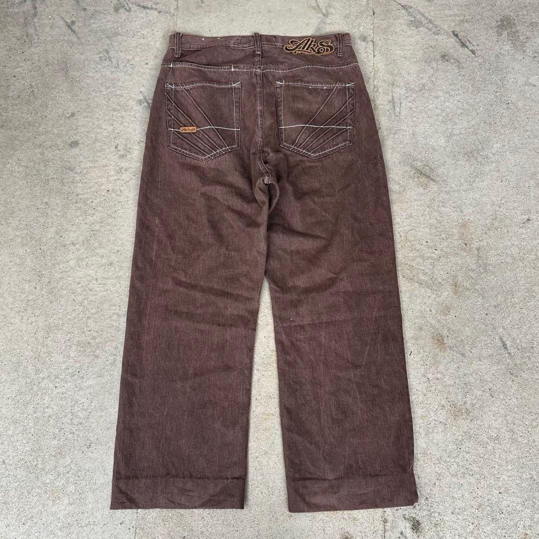 akademiks 00s baggy denim brown 極太 B系