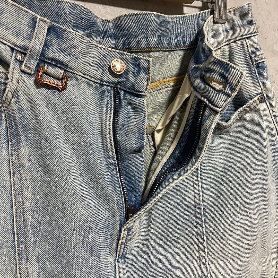 SUPPLIER サプライヤー クロスレザーパッチ　バギーデニムパンツ