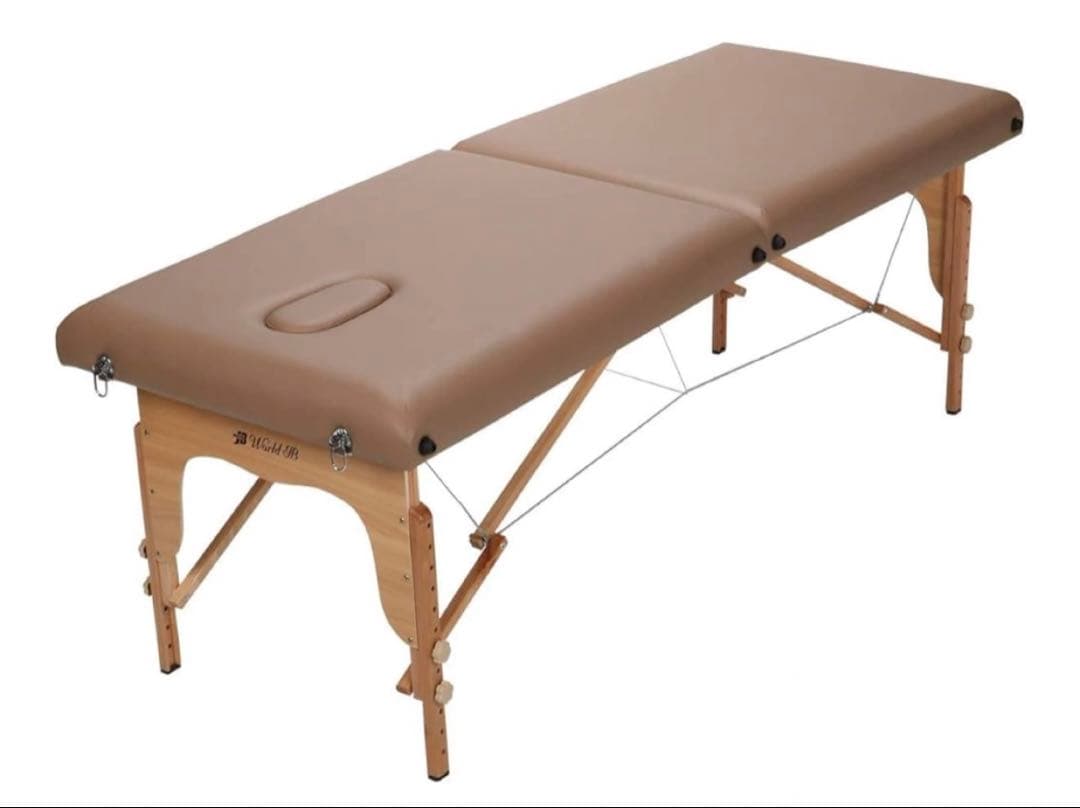 World JB 折りたたみ マッサージベッド ライトブラウン　ケースあり
