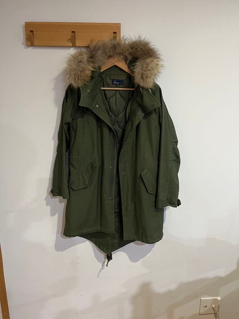 FRED PERRY フレッドペリーライナー付き モッズコート フード ファーM