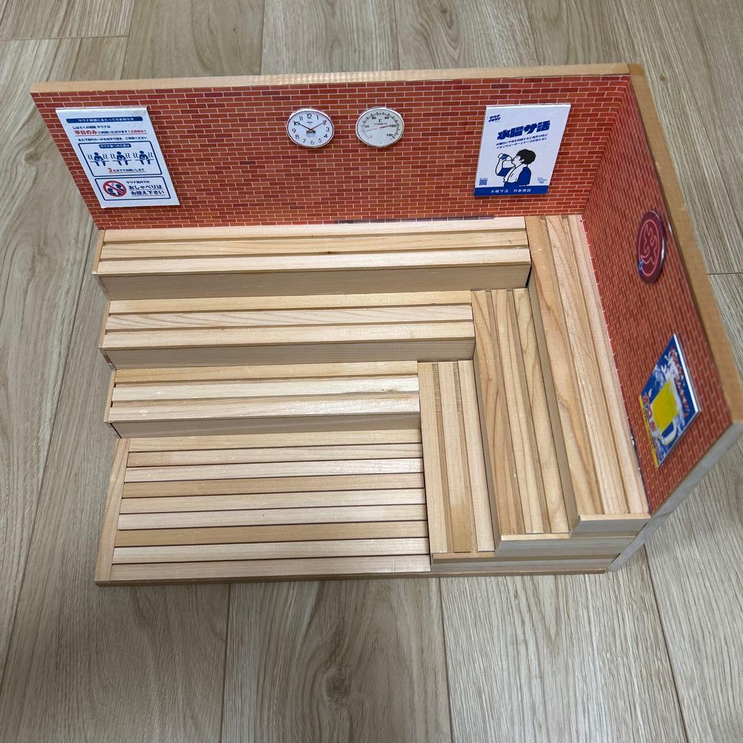 どうぶつサウナ サウナ室ミニチュア(ひのき製）ジオラマ