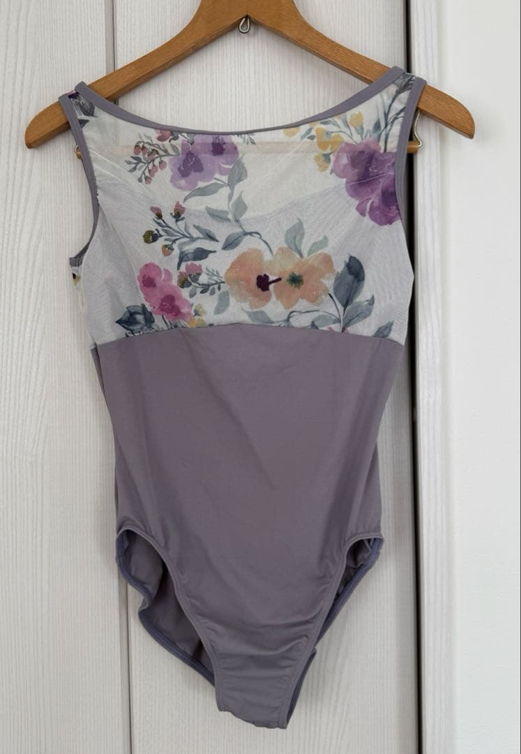 チャコット レオタード 花柄 ラベンダー Lサイズ