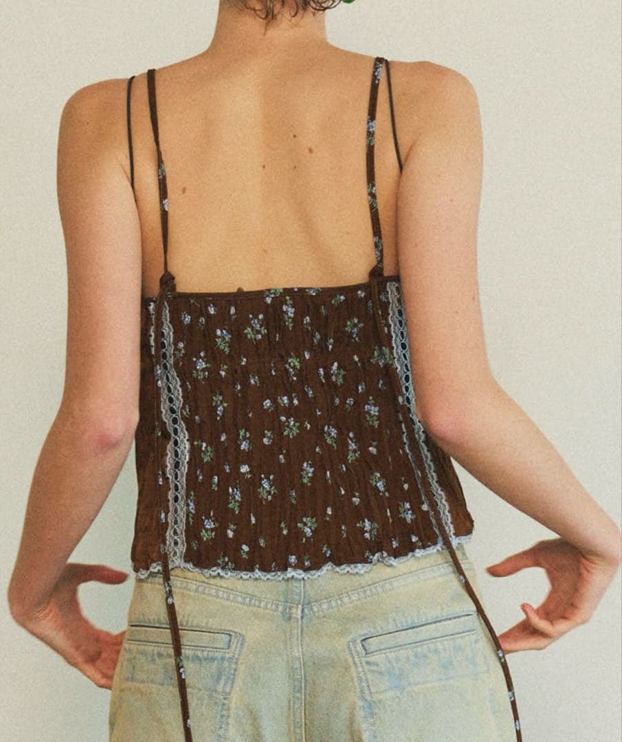 MAISON SPECIAL スモールフラワーワッシャーキャミソール