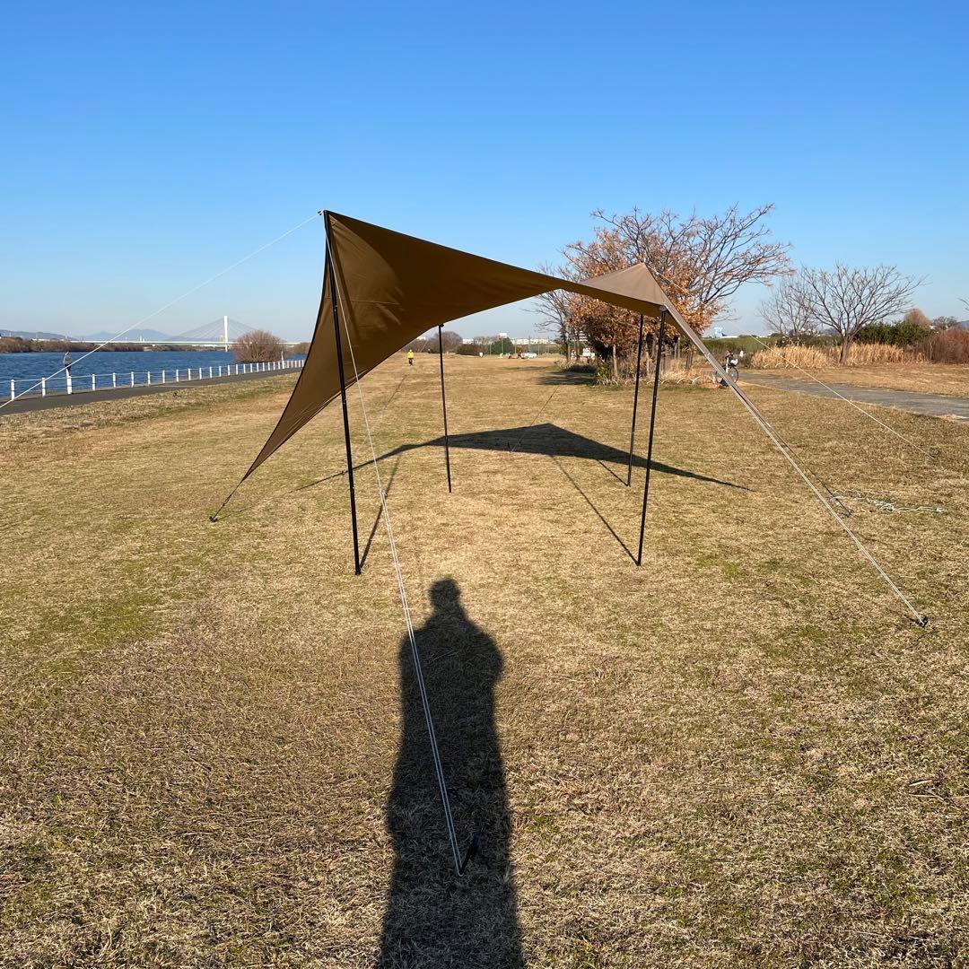 ユニフレーム TC REVOタープ ナチュラム限定 スチールポール付き