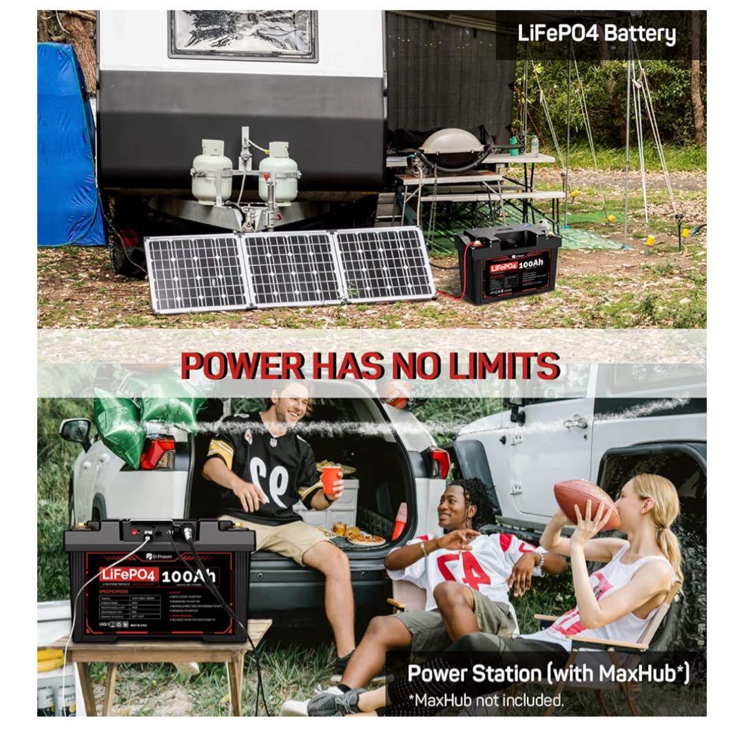 リン酸リチウムイオン 12V 100Ah LiFePO4 ポータブル電源 USB