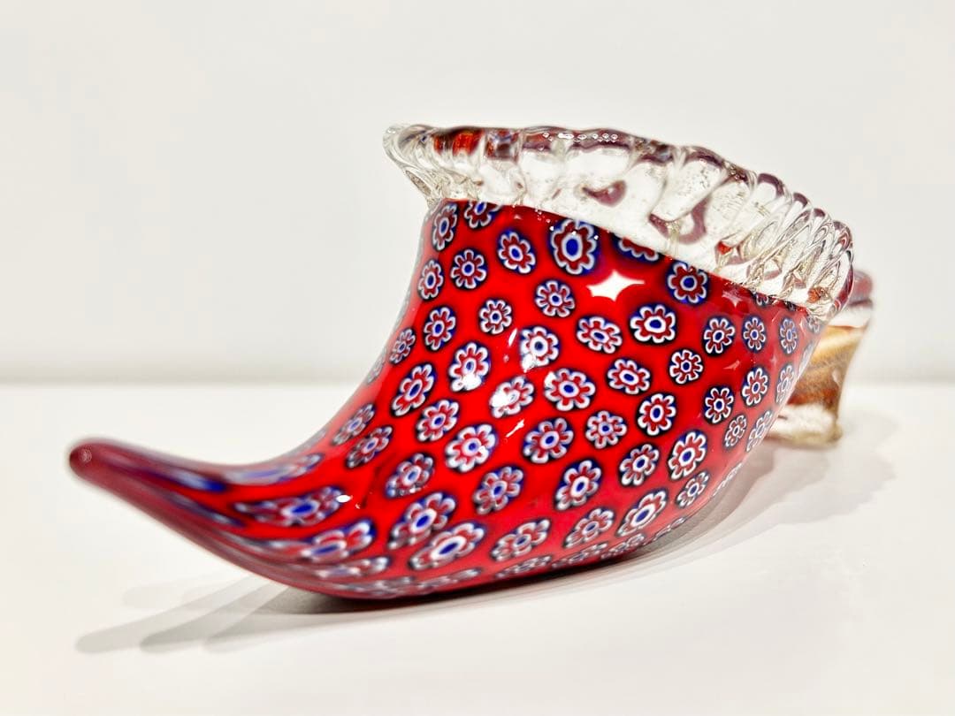 レトロポップ ベネチアンガラス ムラーノ ミルフィオリ 靴 花 ペーパーウエスト