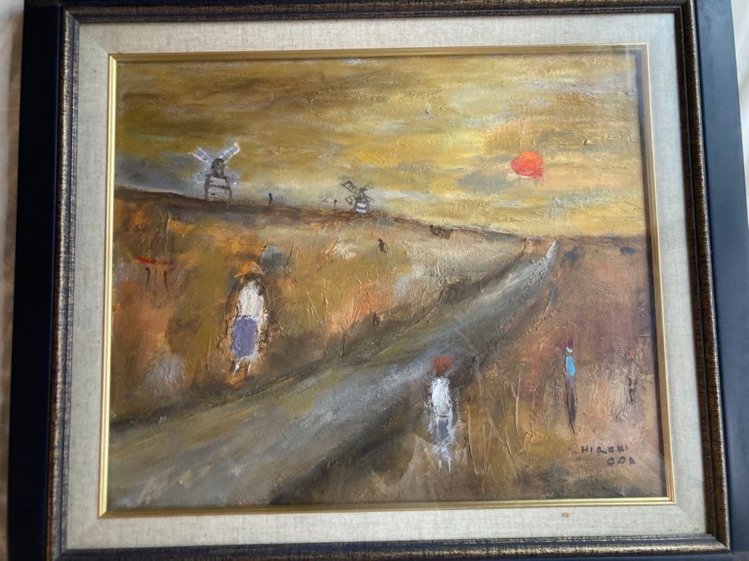 織田広喜（織田廣喜？）油彩画 ８号　【シャンゼリゼリゼの風景】