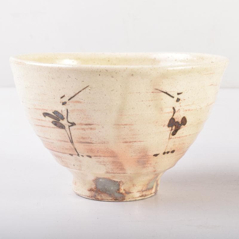 茶道具　志野焼　絵志野　西山窯　数茶碗　五客　合わせ箱　V　7016A