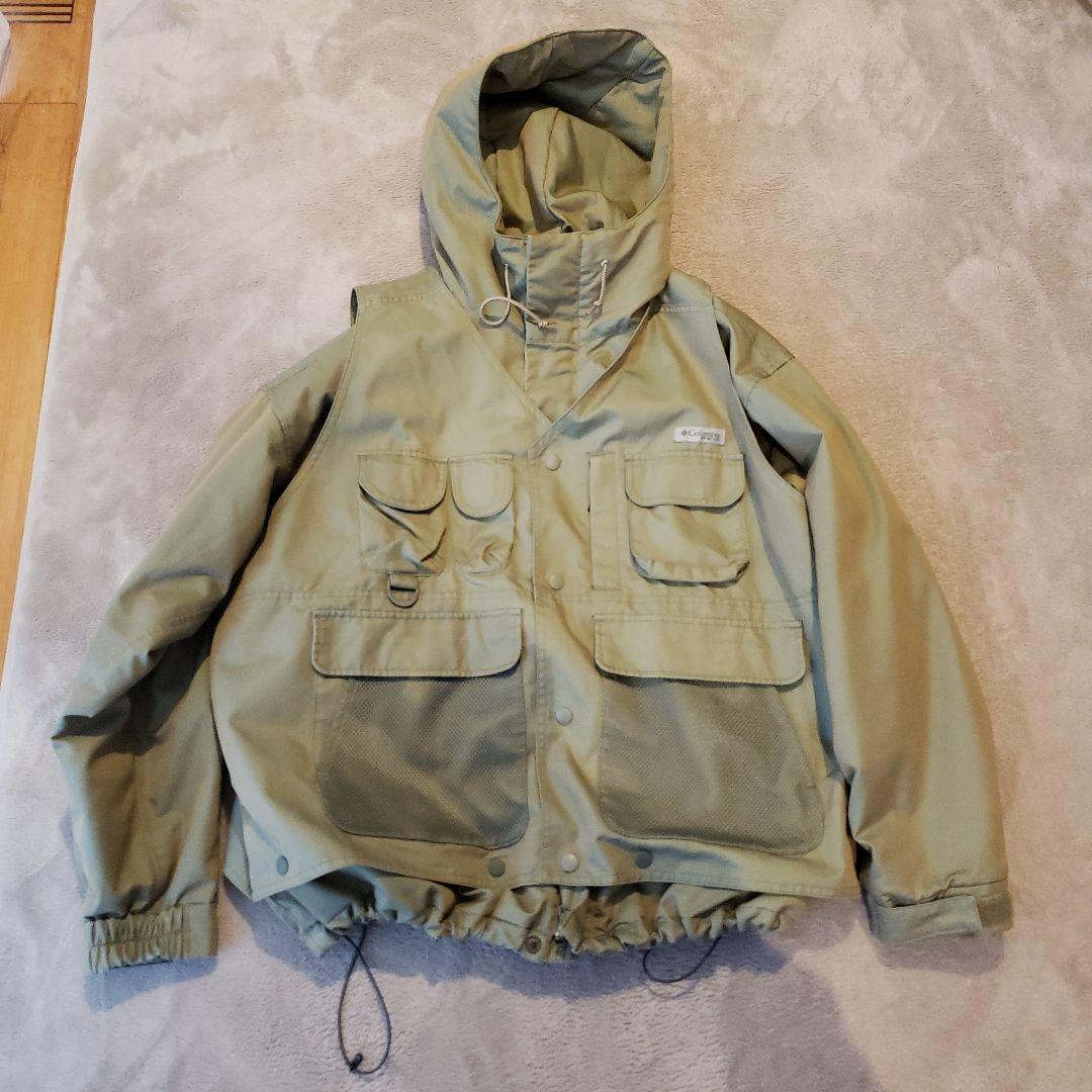 ビームス＋Columbia フィッシングジャケット 　S カーキ