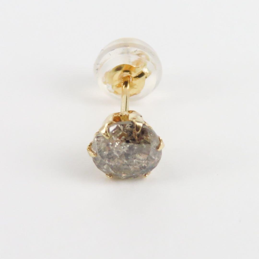 b*s様 K18YG ブラウンダイヤモンド0.55ct 片耳ピアス　一粒ピアス