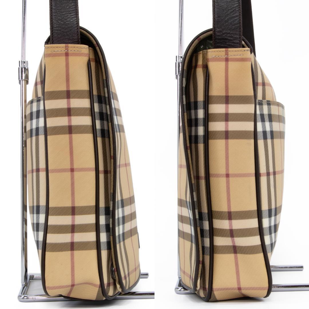 本物 バーバリー ショルダーバッグ メンズ レディース 茶色 斜め掛け チェック
