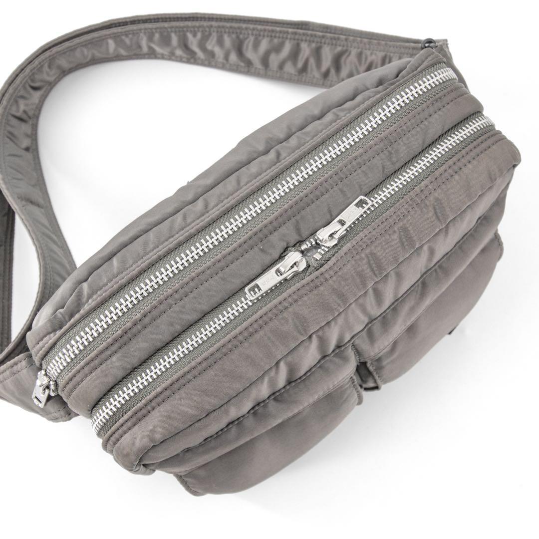 A039【美品】ポーター／タンカー　スリングバッグ　ショルダー　シルバーグレー