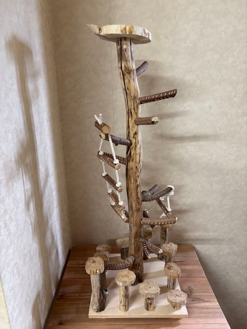 鳥インコ止まり木 流木バードアスレチックタワー型 大サイズバードジムバードトイ