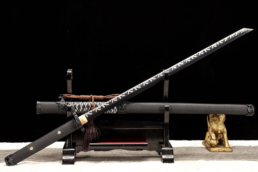 黒獅子唐横刀 武具　刀装具　日本刀　模造刀 横刀 直刀 手鍛造打 鋼刀 武蔵