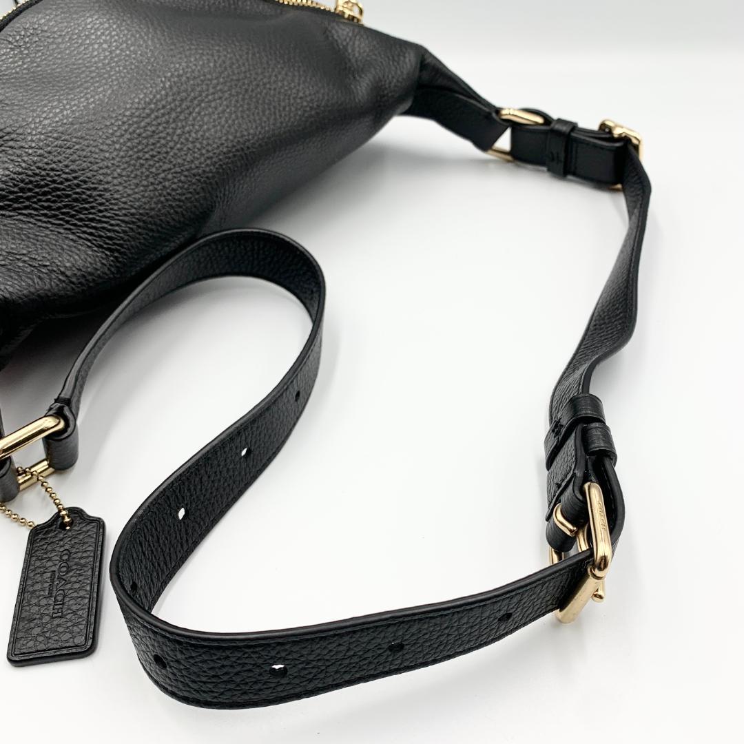 【choco様】コーチ ボディバッグ レザー 斜め掛け ショルダーバッグ 黒