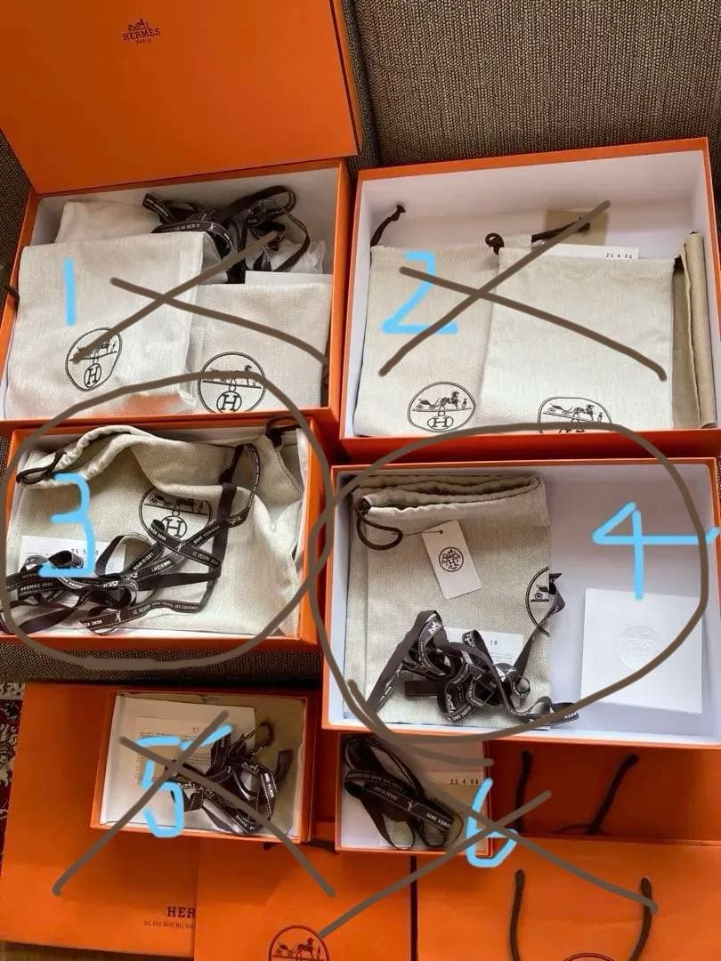 HERMES オレンジ色の紙袋と箱セット2025年