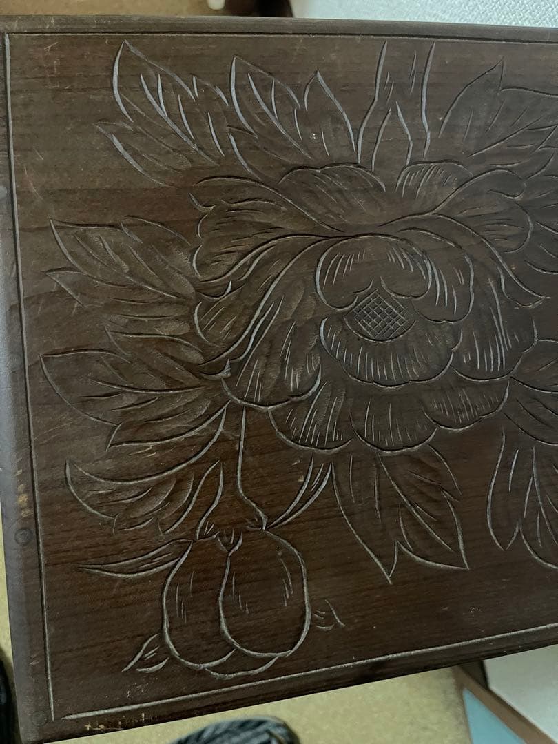 希少　アンティーク　日光彫？軽井沢彫？箪笥　5段式　引き出し　入手困難