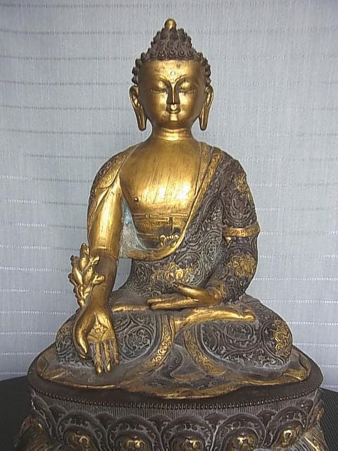 【U1401】古い仏像　高42㎝　お釈迦様　細密造　アンティーク