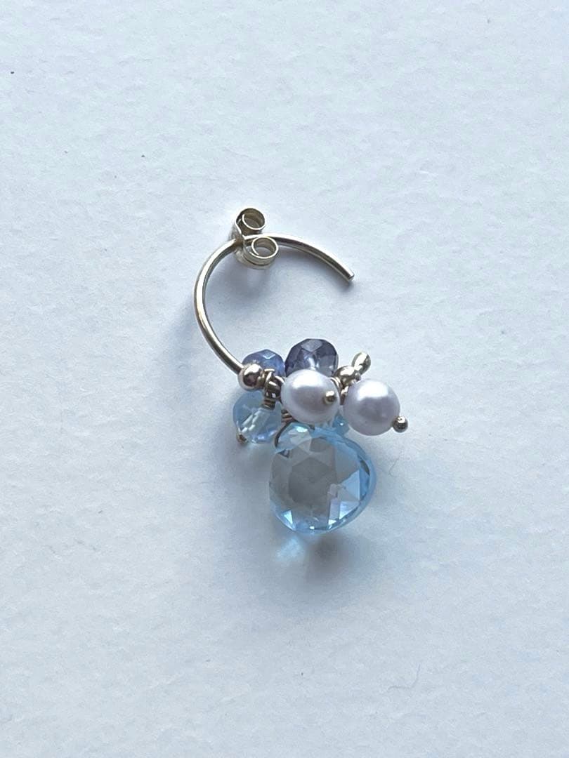 Sweet Pea 片耳用ピアス　アクアマリン