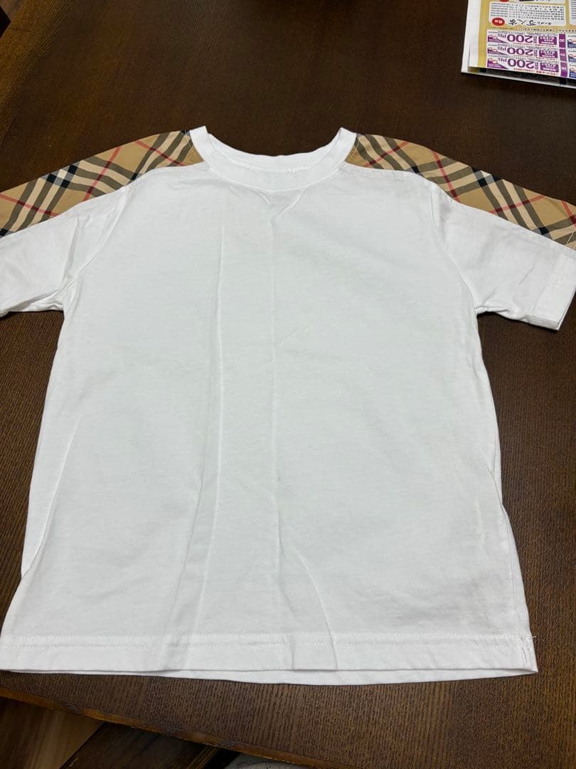 BURBERRY チェック柄襟 Tシャツ 116cm