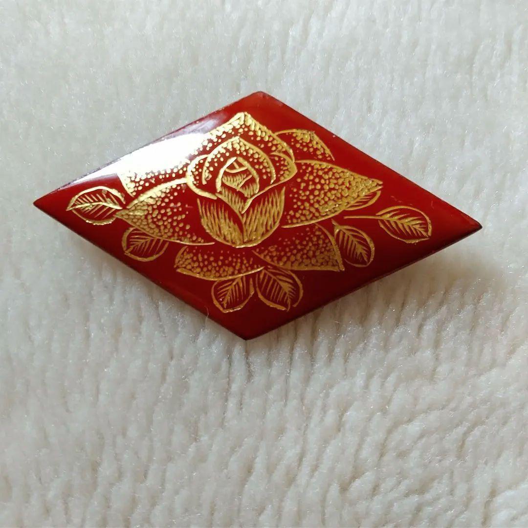 【未使用】輪島塗ブローチ　作家名入り
