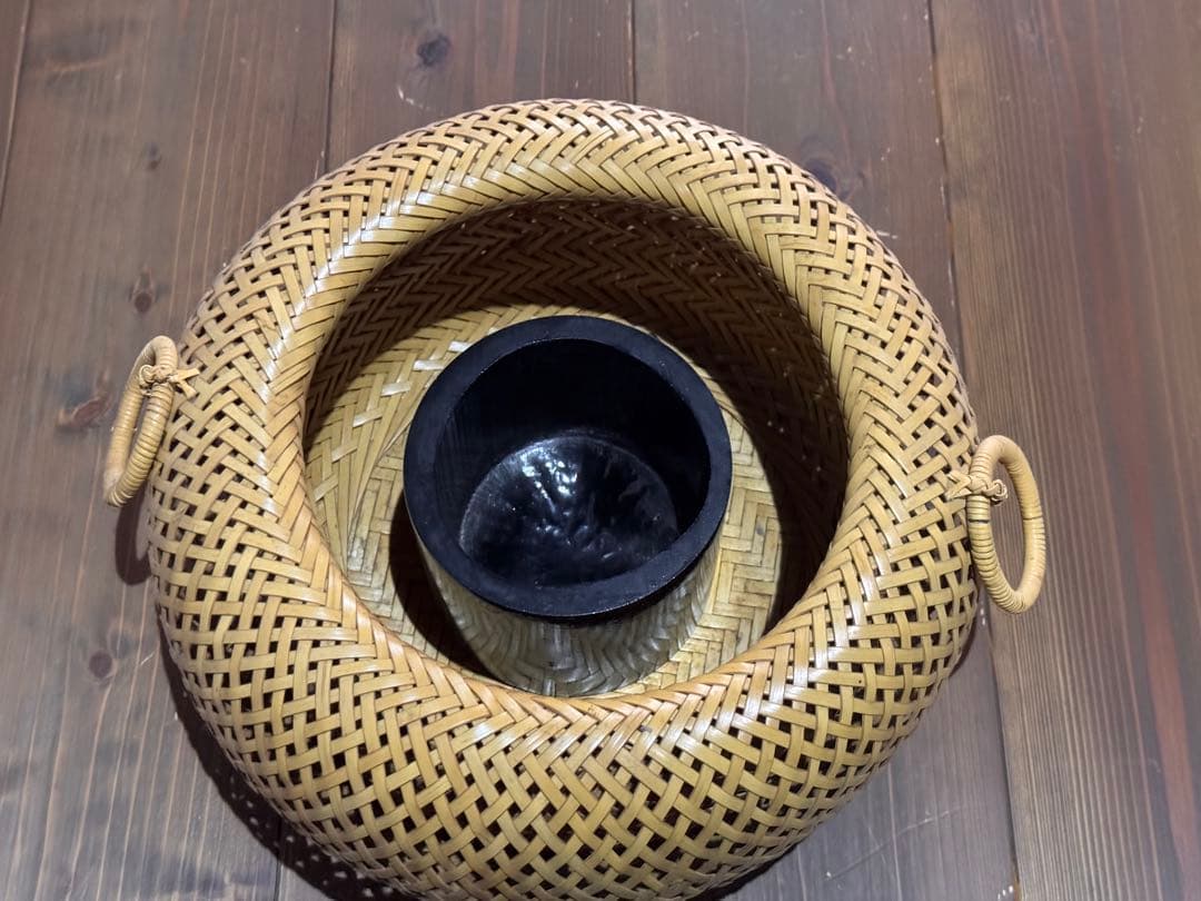 花器　竹製円形