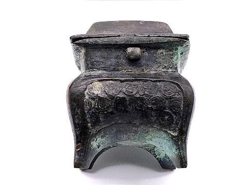 【 東周青銅香炉 】　方形獣胴四つ足　骨董・古玩　蔵出