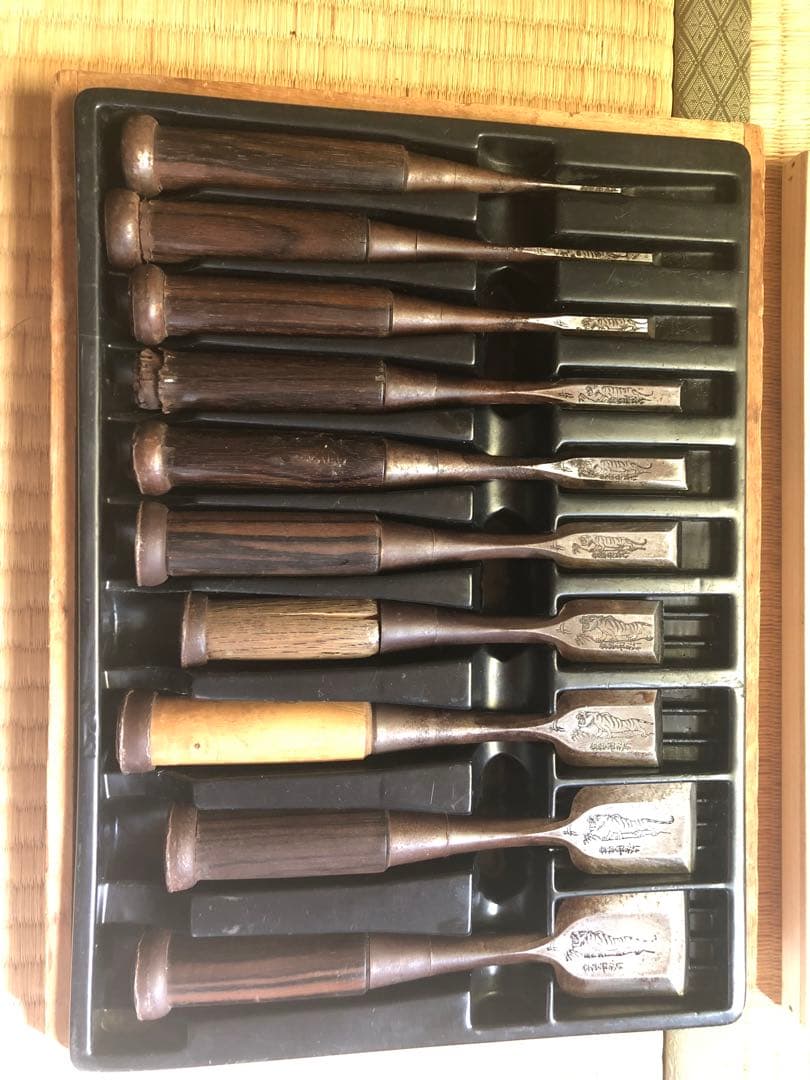 【期間限定】最高級　舟弘作　鑿セット　黒檀