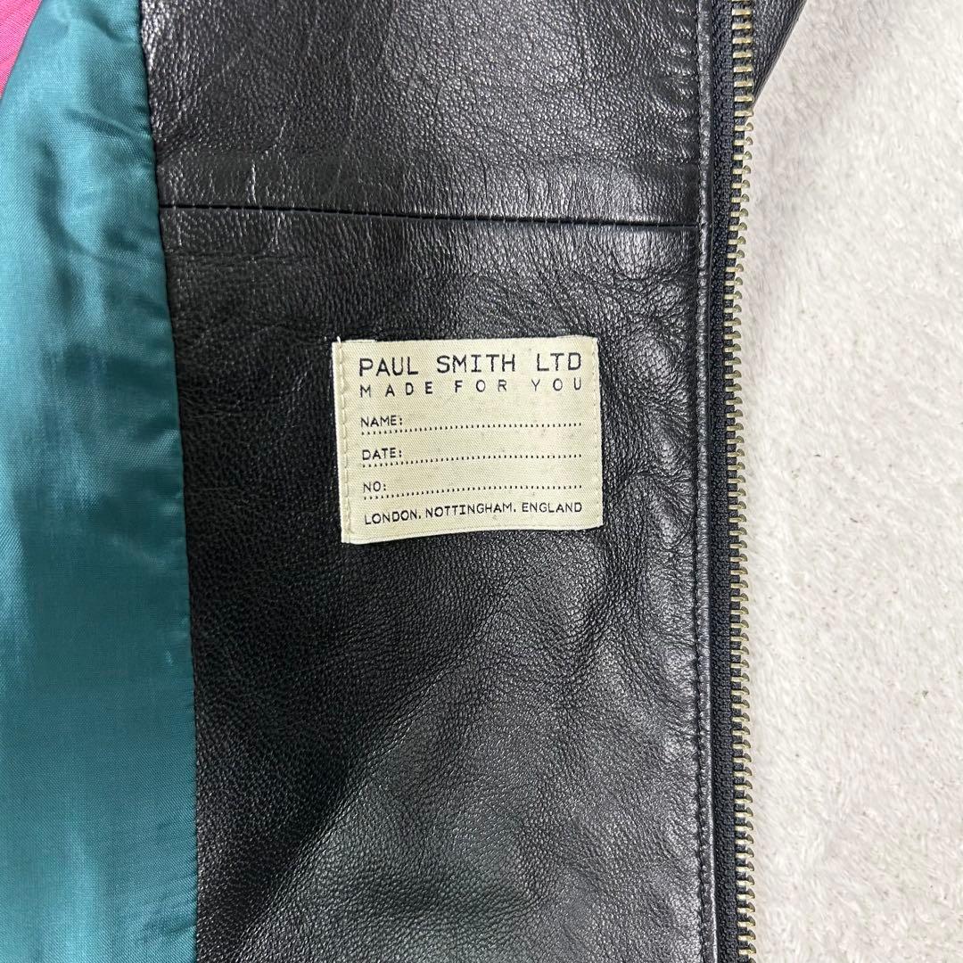 極希少♡ポールスミス ラムレザージャケット マルチカラー ブルゾン 大きい40