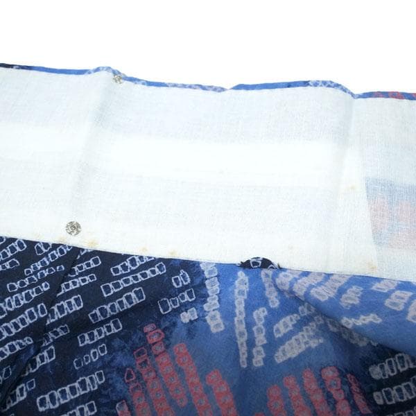 浴衣 本場有松鳴海絞り 単衣 夏物 木綿 綿 裄66.5 Ｍ 中古 sn1781