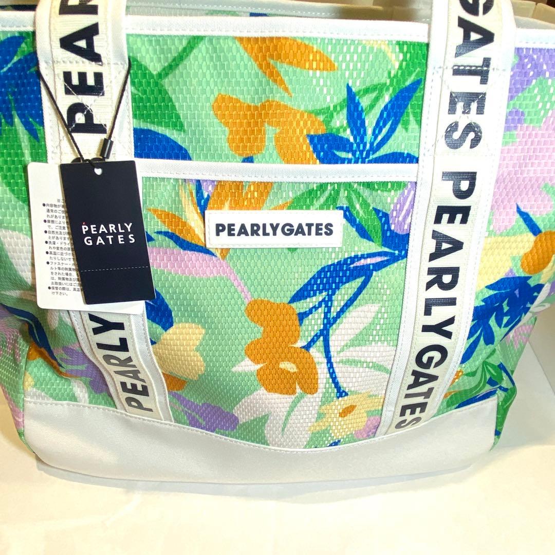 【新品未使用】PEARLY GATES ボタニカル柄メッシュトートバッグ