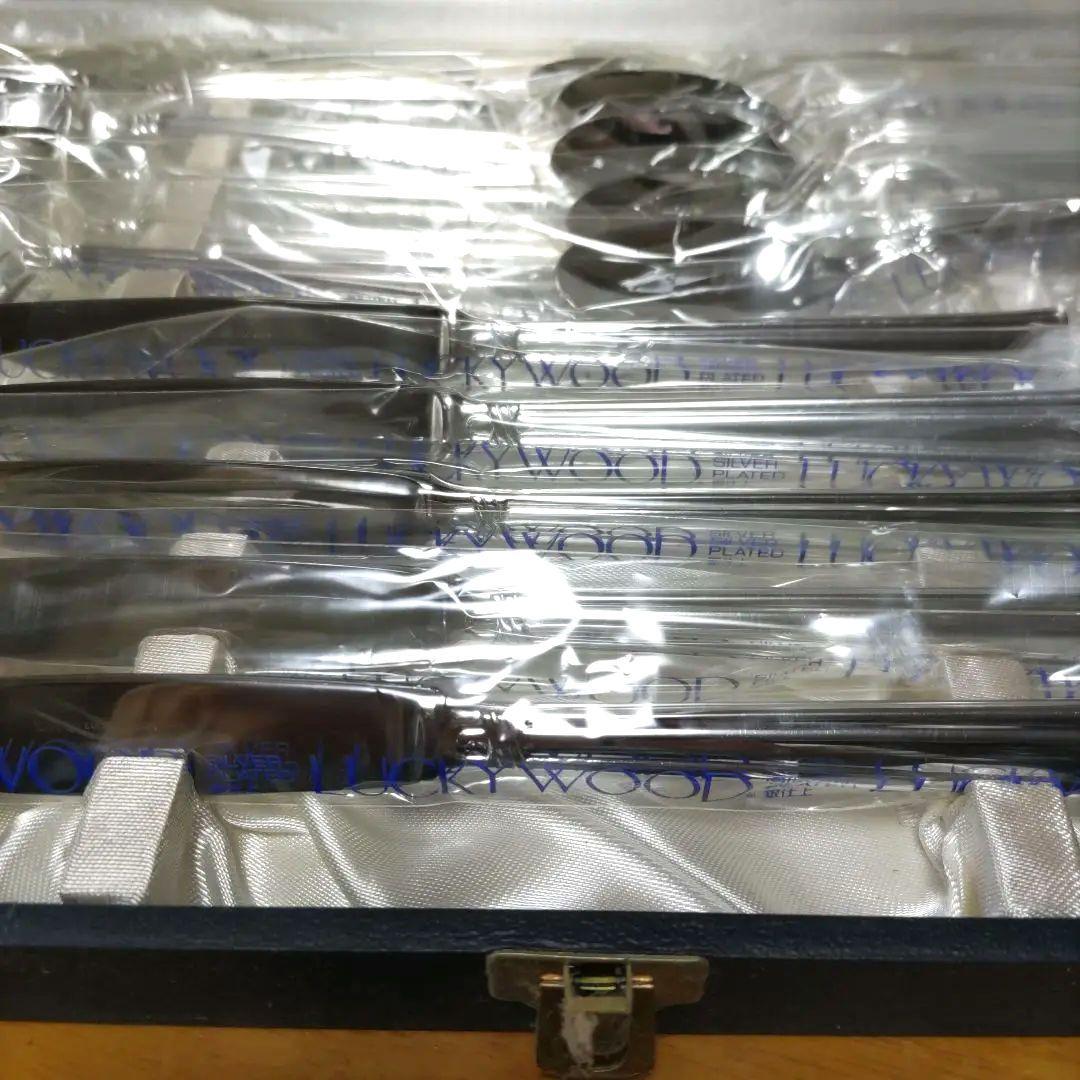 ととろLUCKYWOOD カトラリーセット 日本製、銀仕上げ25本