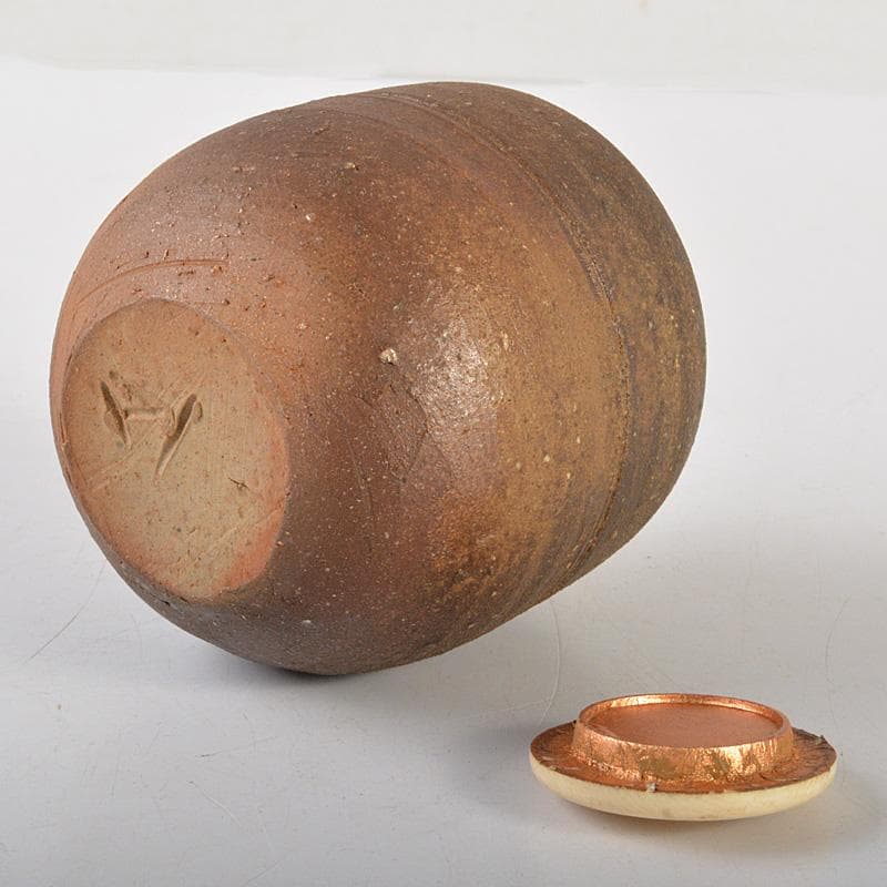 茶道具　備前焼　山本雄一造　茶入　共箱　V　6429