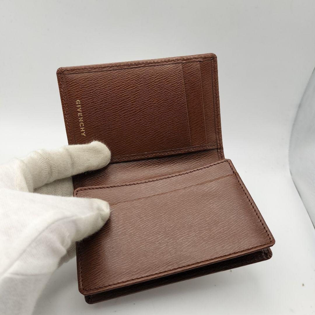 ジバンシー　名刺入れ　カードケース　財布　レザー　ブラウン