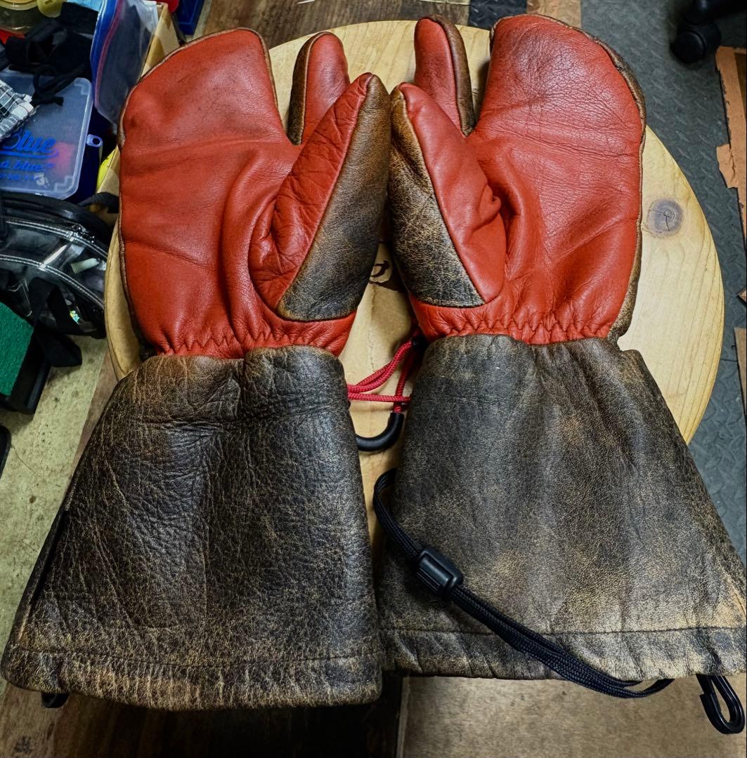 HIMARAK 防水ミトングローブ ブラウン/オレンジMサイズ