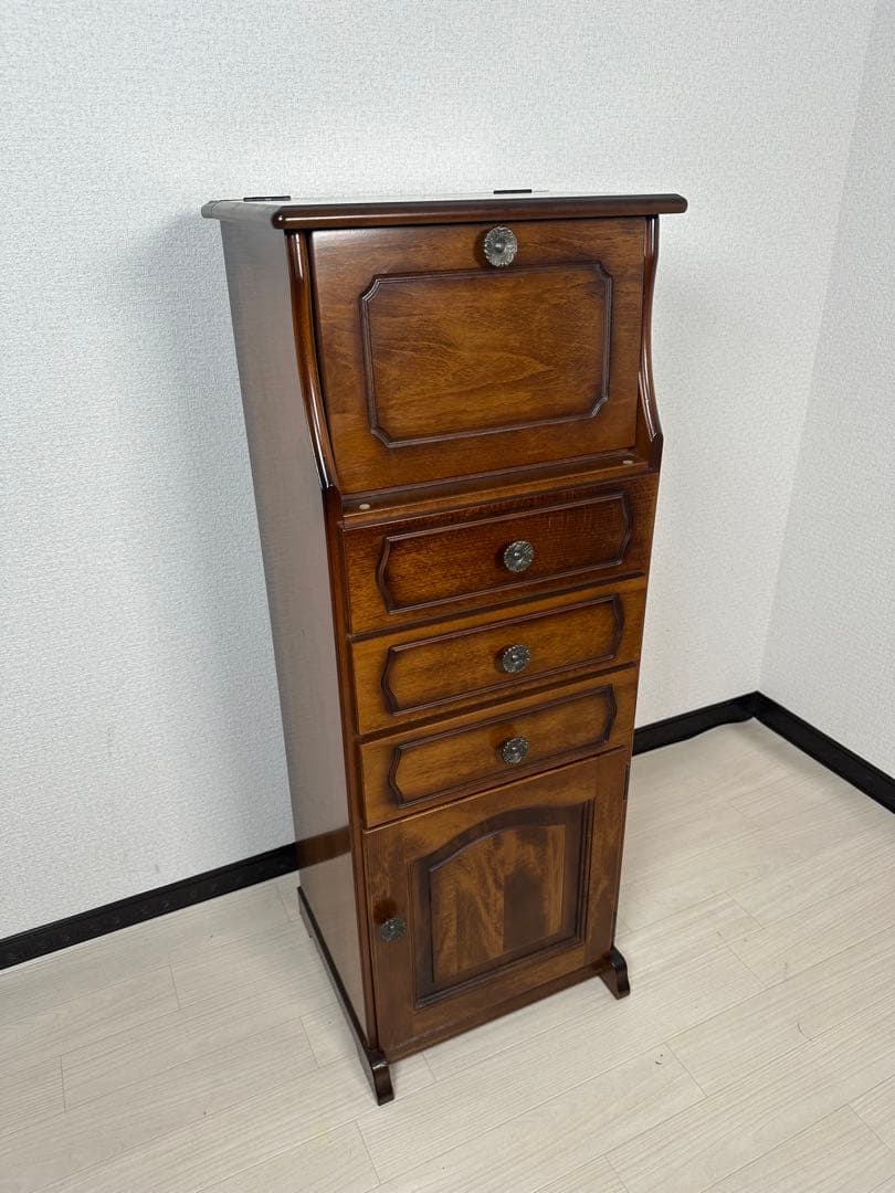 カリモク コロニアル ドレッサー チェスト 化粧台 鏡 ミラー 希少品 ※i4※