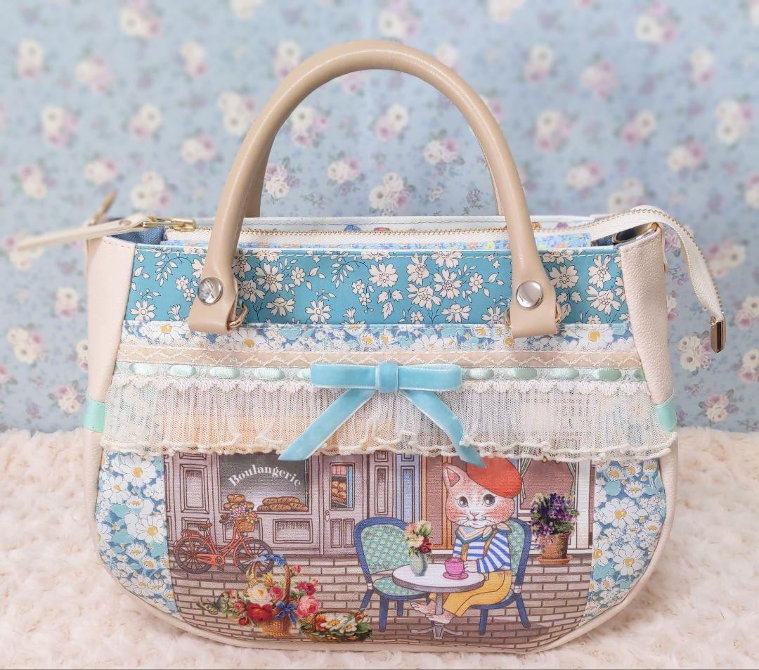 美*ち様 ハンドメイド　ジョリーフルール　パリの街並み　ネコ　ぽってりトート