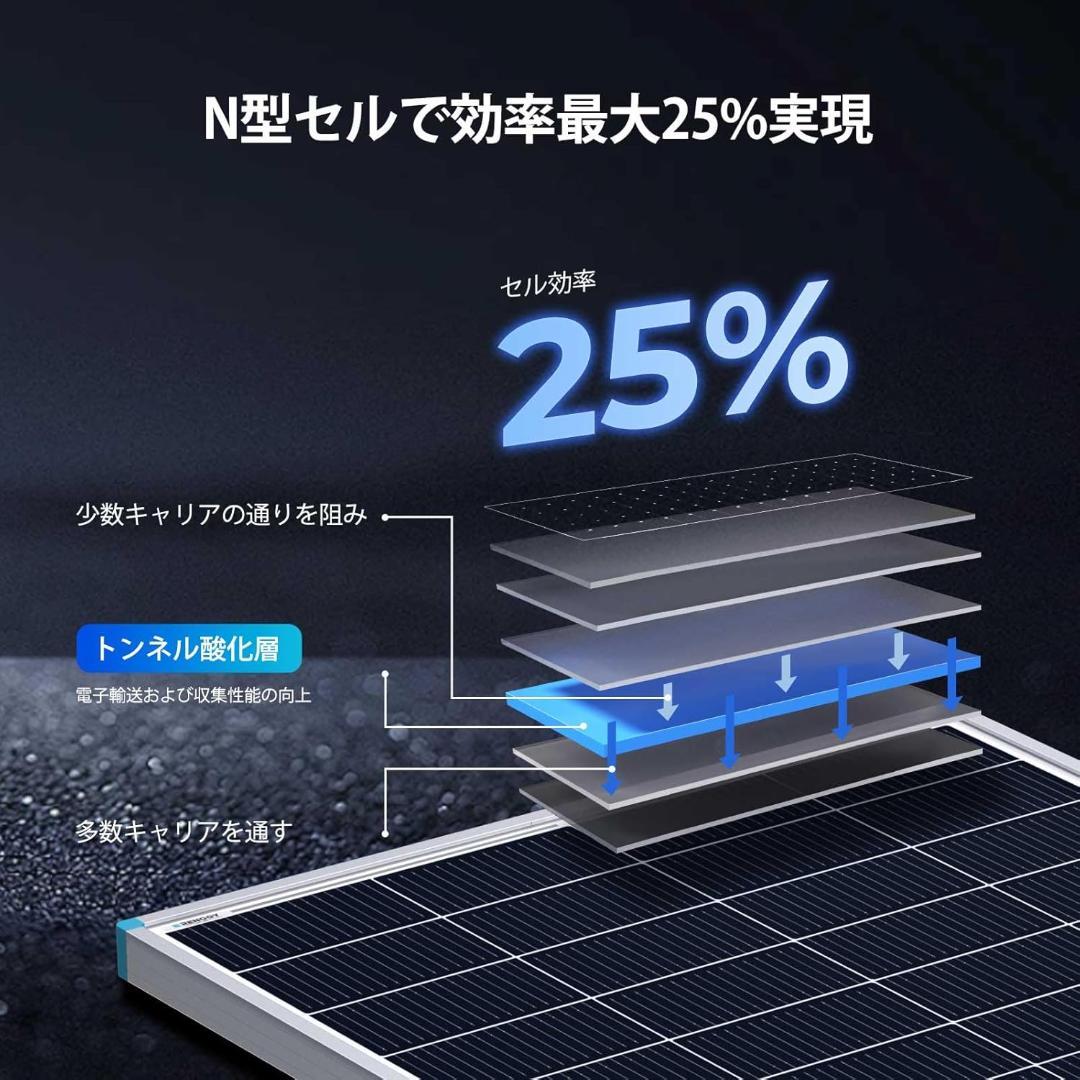 Renogy 200W 24V ソーラーパネル N型電池25%高効率 16BB