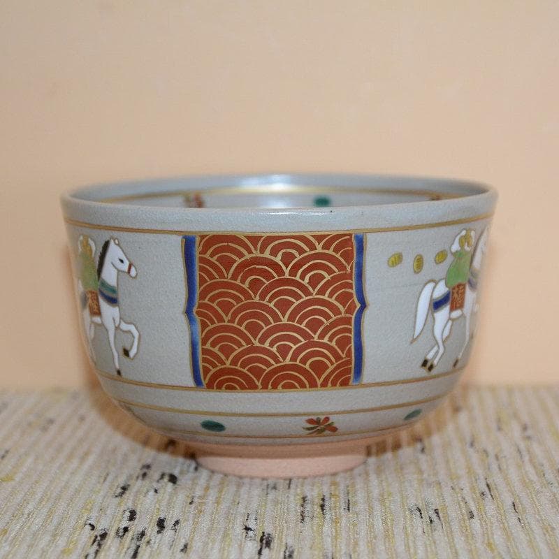 茶道具　京焼　清水焼　干支茶碗　乾山写間取午茶碗　新品　橋本城岳　送料込み