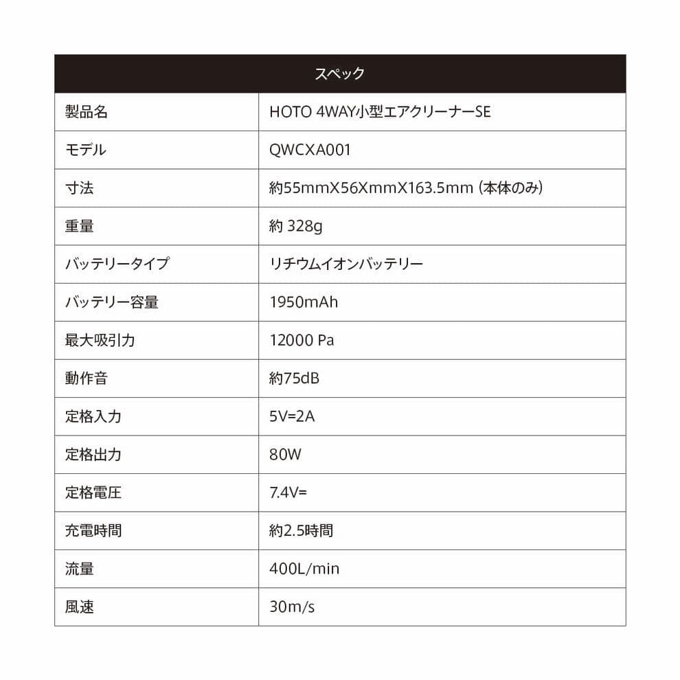 HOTO 4WAY小型エアクリーナーSE